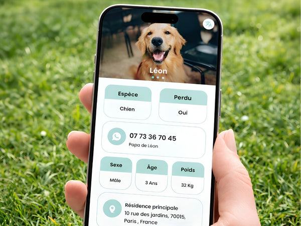 Profil de l’animal affiché dans l’application Animoco